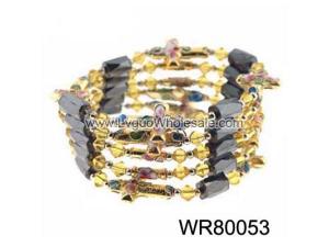 36inch Gold Cross Cloisonne Magnetic Wrap Bracelet Necklace All in One Set